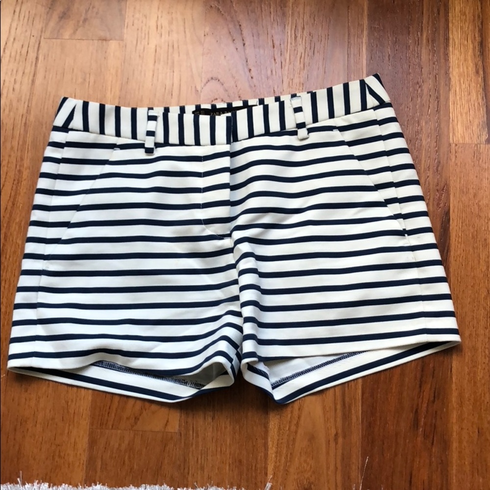 Zara Blue & White Stripe Shorts